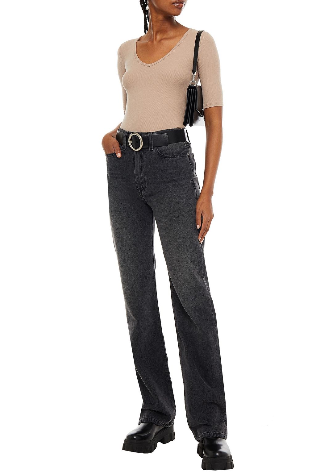 FRAME High-rise straight-leg jeans