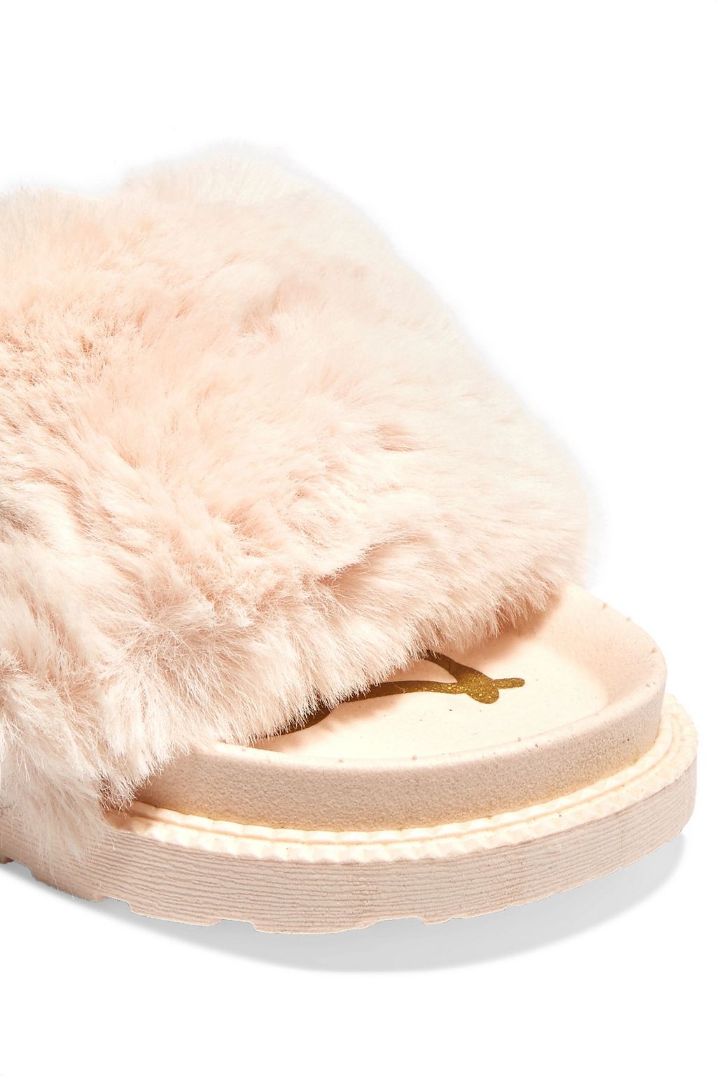 SAM EDELMAN Faux fur slides