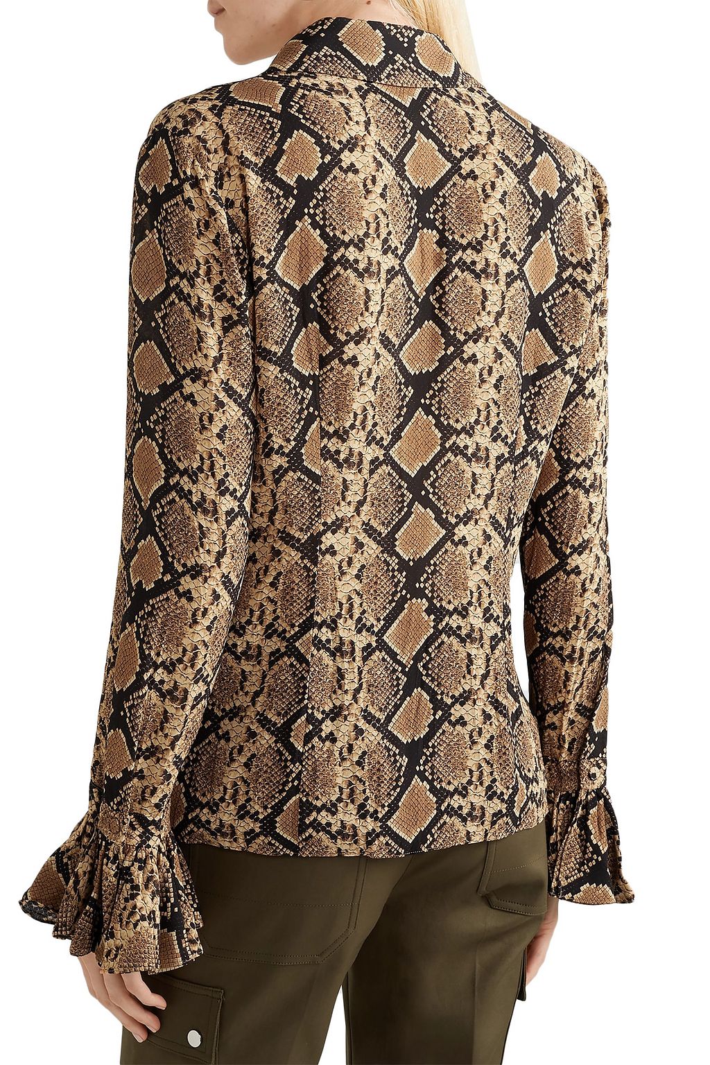 MICHAEL KORS COLLECTION Snake-print silk crepe de chine shirt