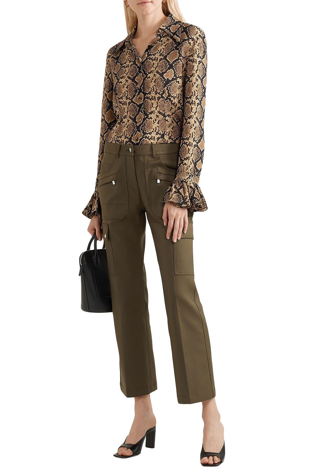 MICHAEL KORS COLLECTION Snake-print silk crepe de chine shirt