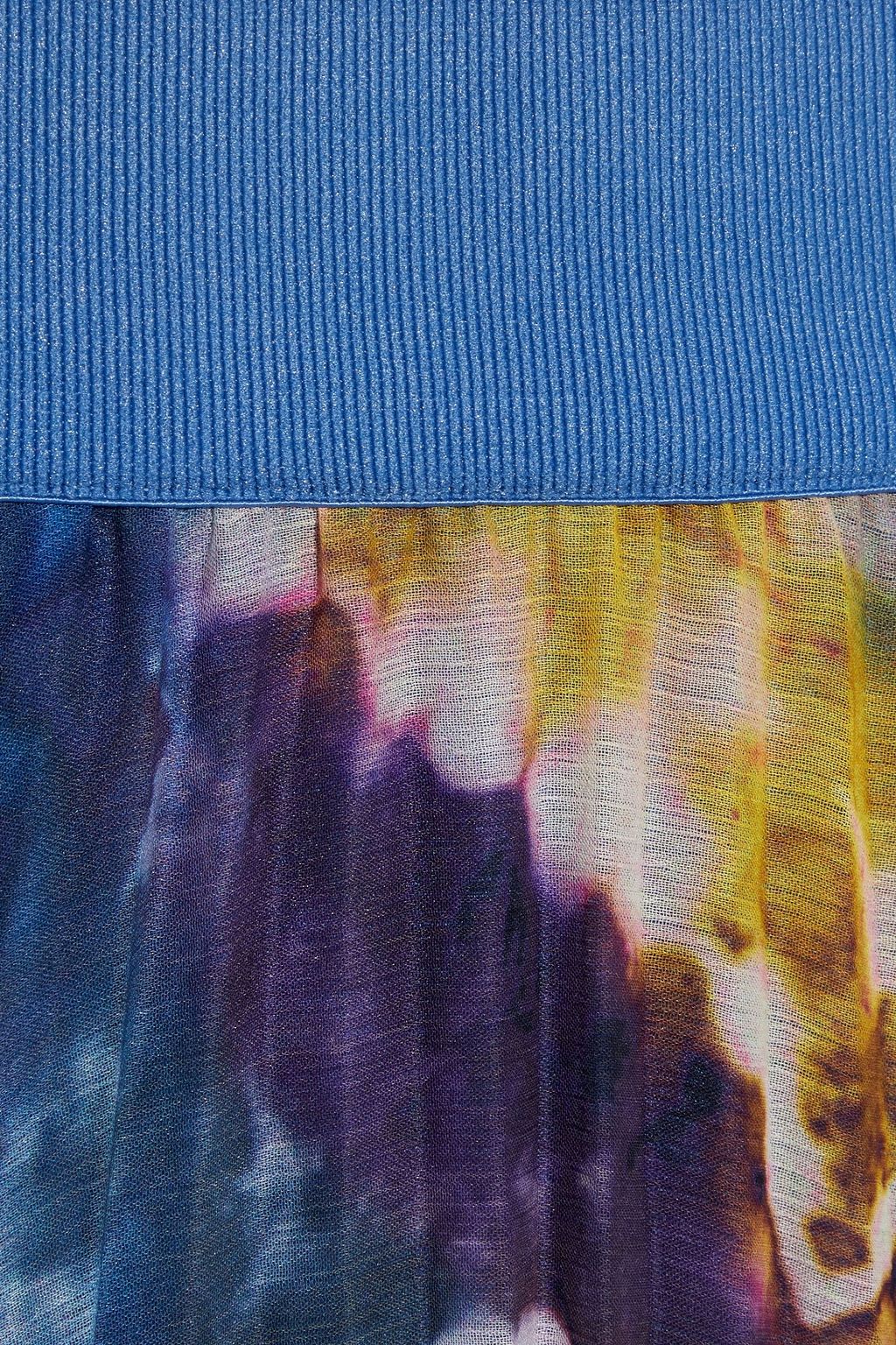ALICE + OLIVIA Shannon pleated tie-dyed georgette maxi skirt