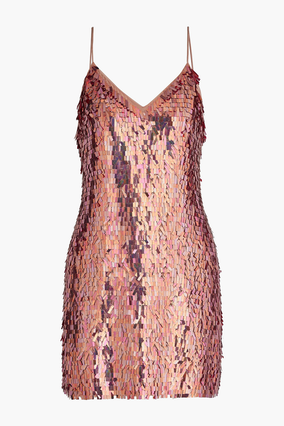 Alice + Olivia Woman Contessa Sequined Chiffon Mini Dress Rose Gold Size S