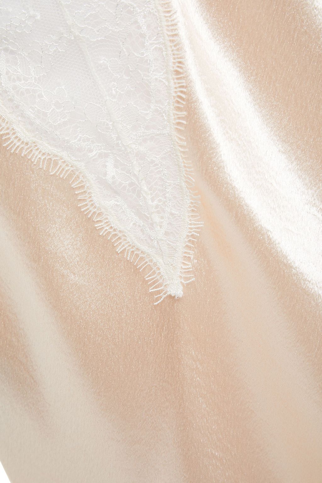PHILOSOPHY DI LORENZO SERAFINI Chantilly lace-trimmed satin-crepe gown