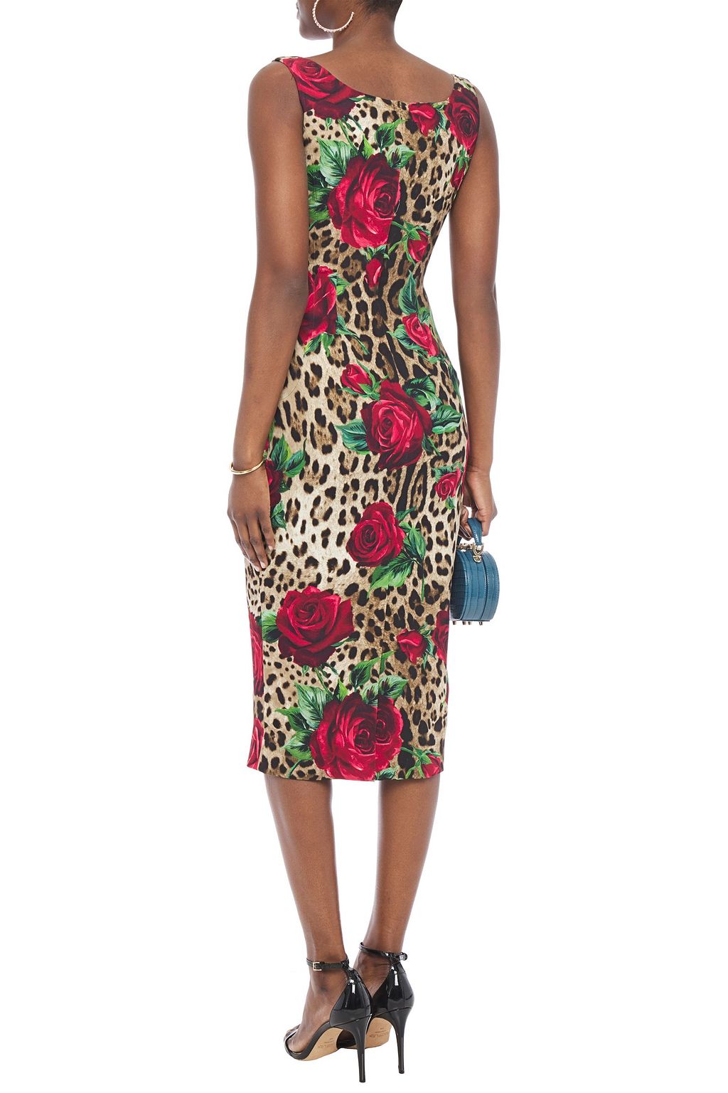 DOLCE&GABBANA فستان من الكريب المطبع برسومات