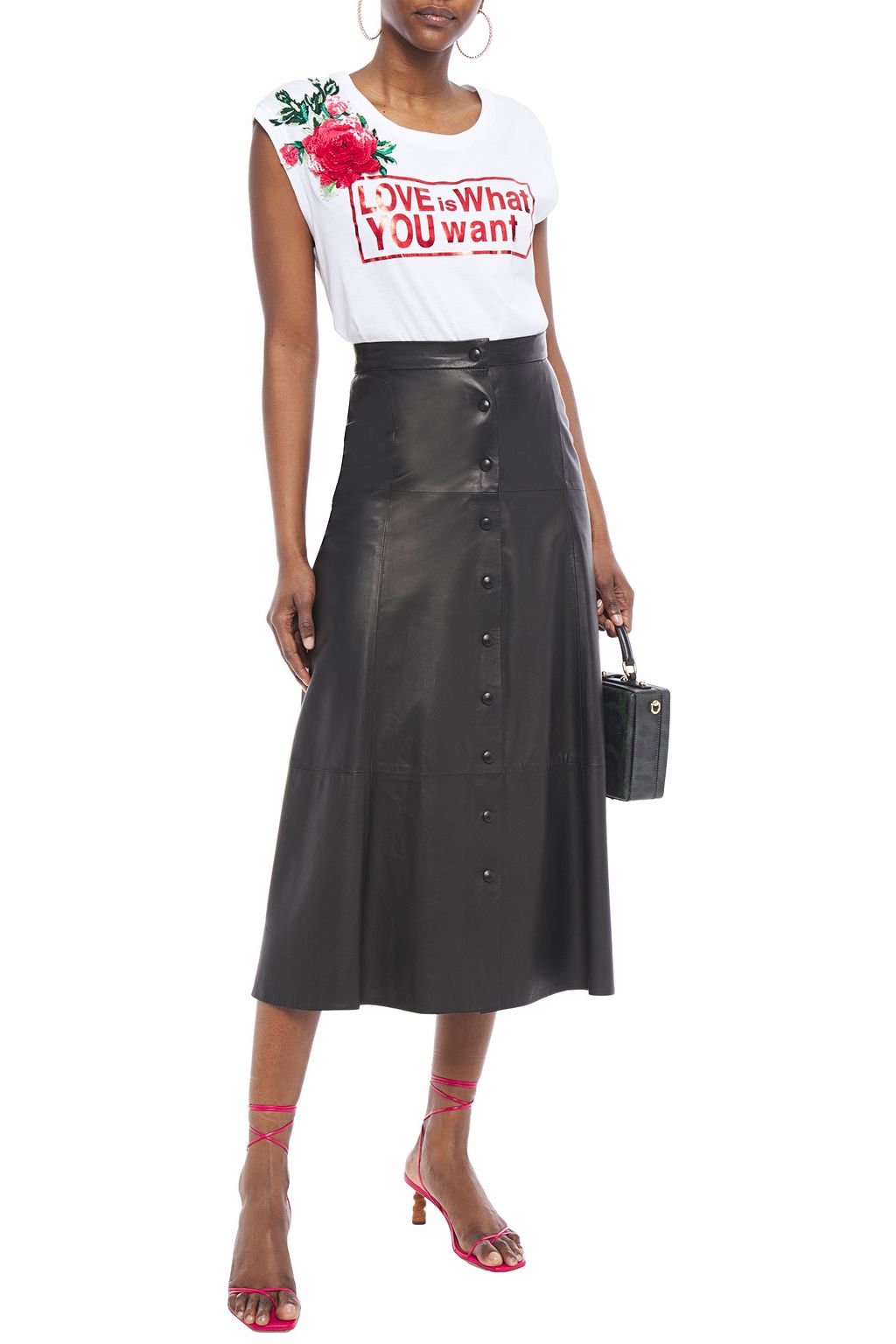 DOLCE&GABBANA Embellished printed cotton-jersey top