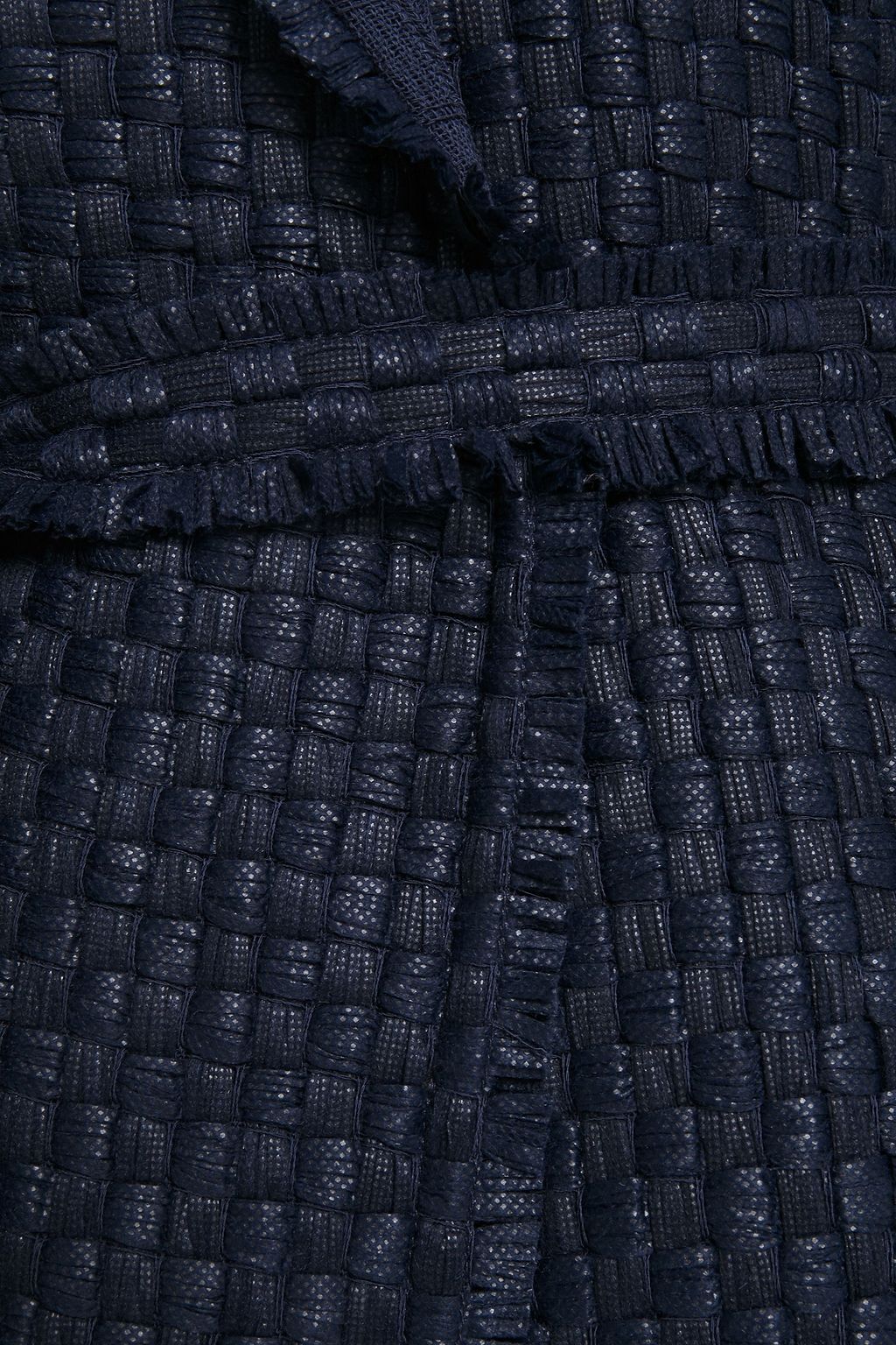 ROLAND MOURET Frayed basketweave wool-blend coat