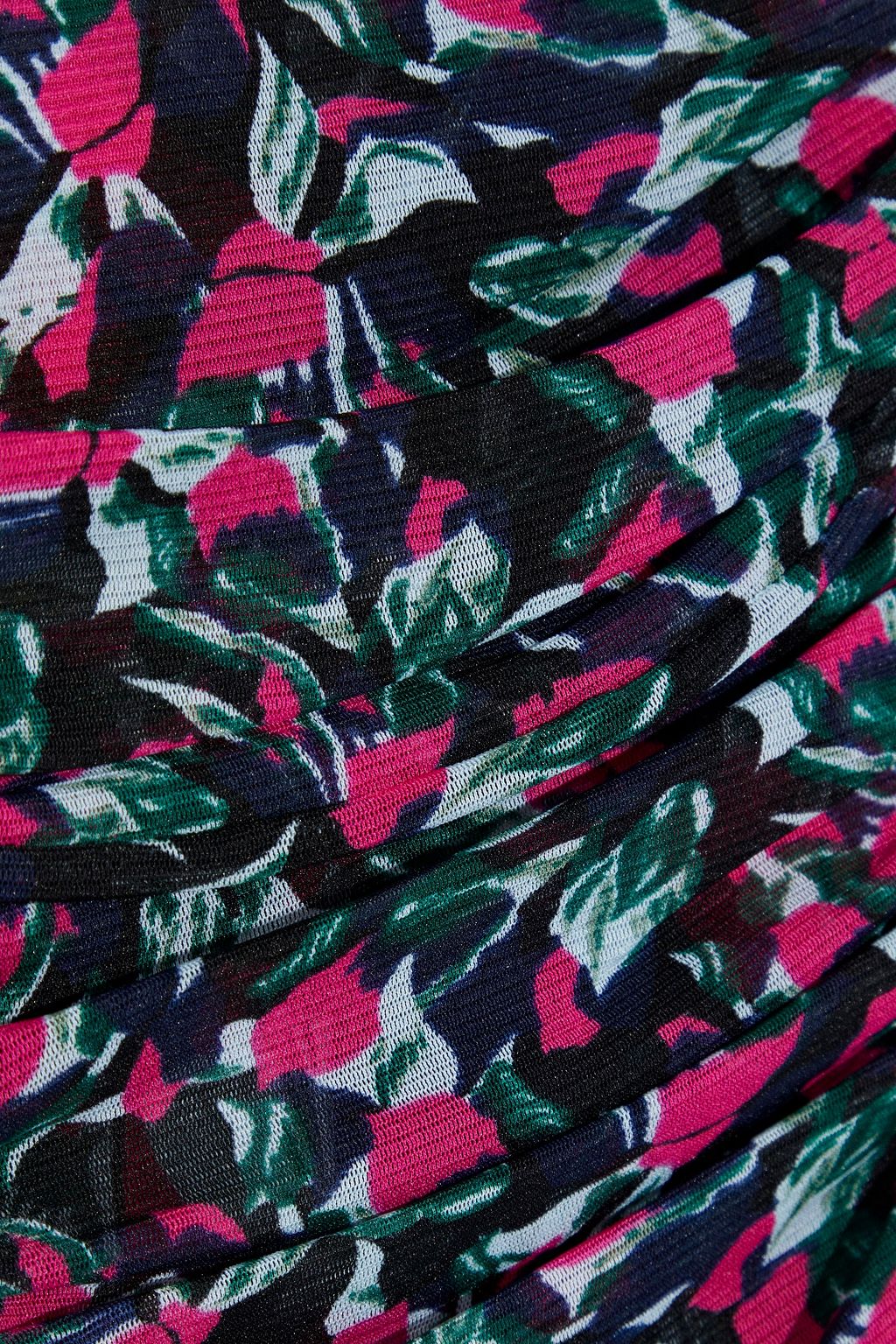DIANE VON FURSTENBERG Corinne ruched printed stretch-mesh midi dress