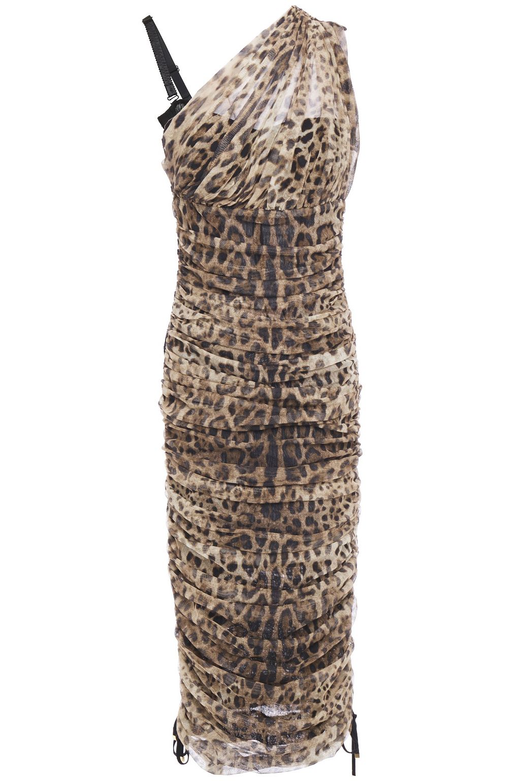 leopard lace midi dress