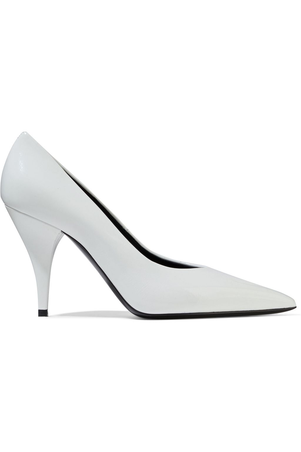 white patent pumps