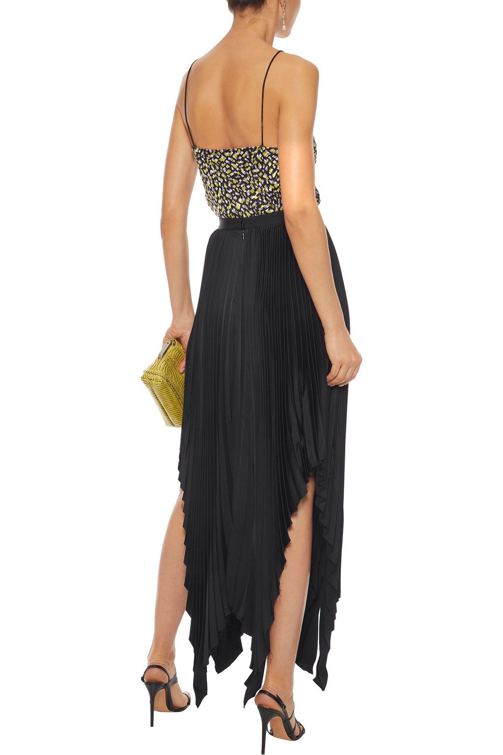 ALICE + OLIVIA Harmon draped printed burnout satin camisole