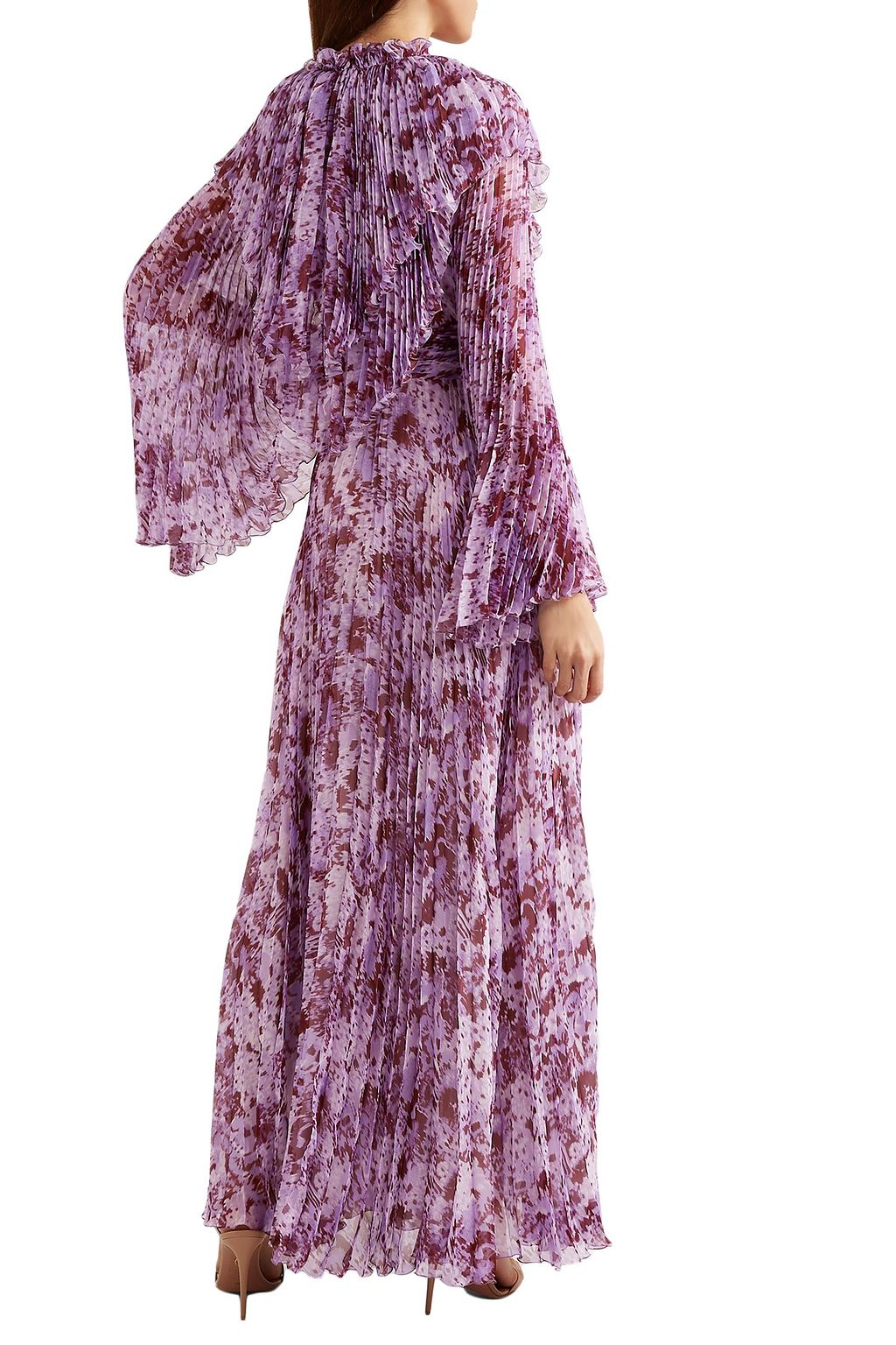 GIAMBATTISTA VALLI Pleated printed silk-chiffon maxi dress