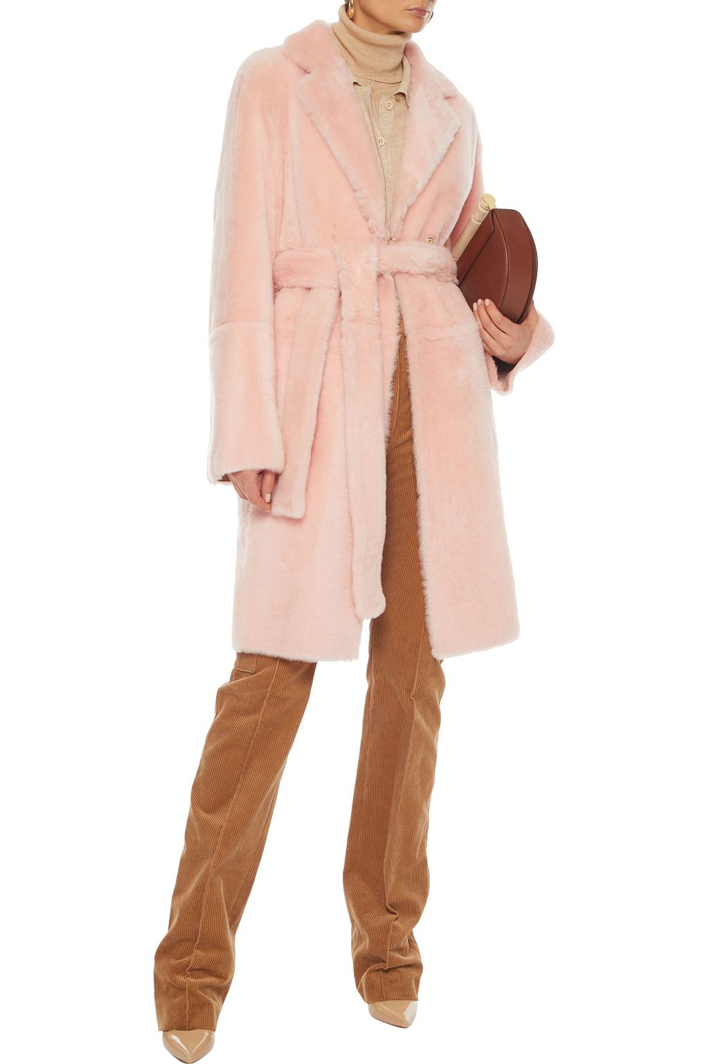 YVES SALOMON Reversible belted shearling coat