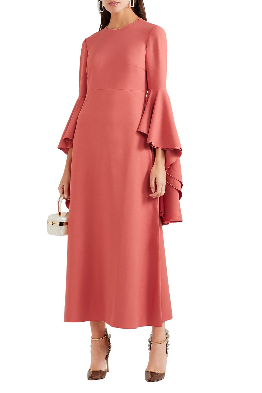 GIAMBATTISTA VALLI Fluted crepe midi dress