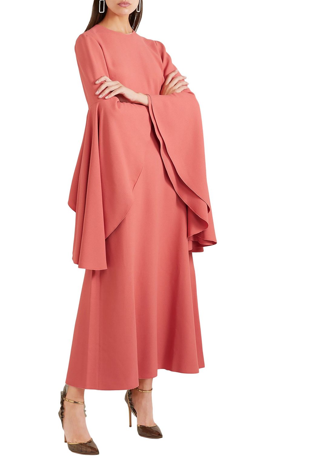 GIAMBATTISTA VALLI Fluted crepe midi dress