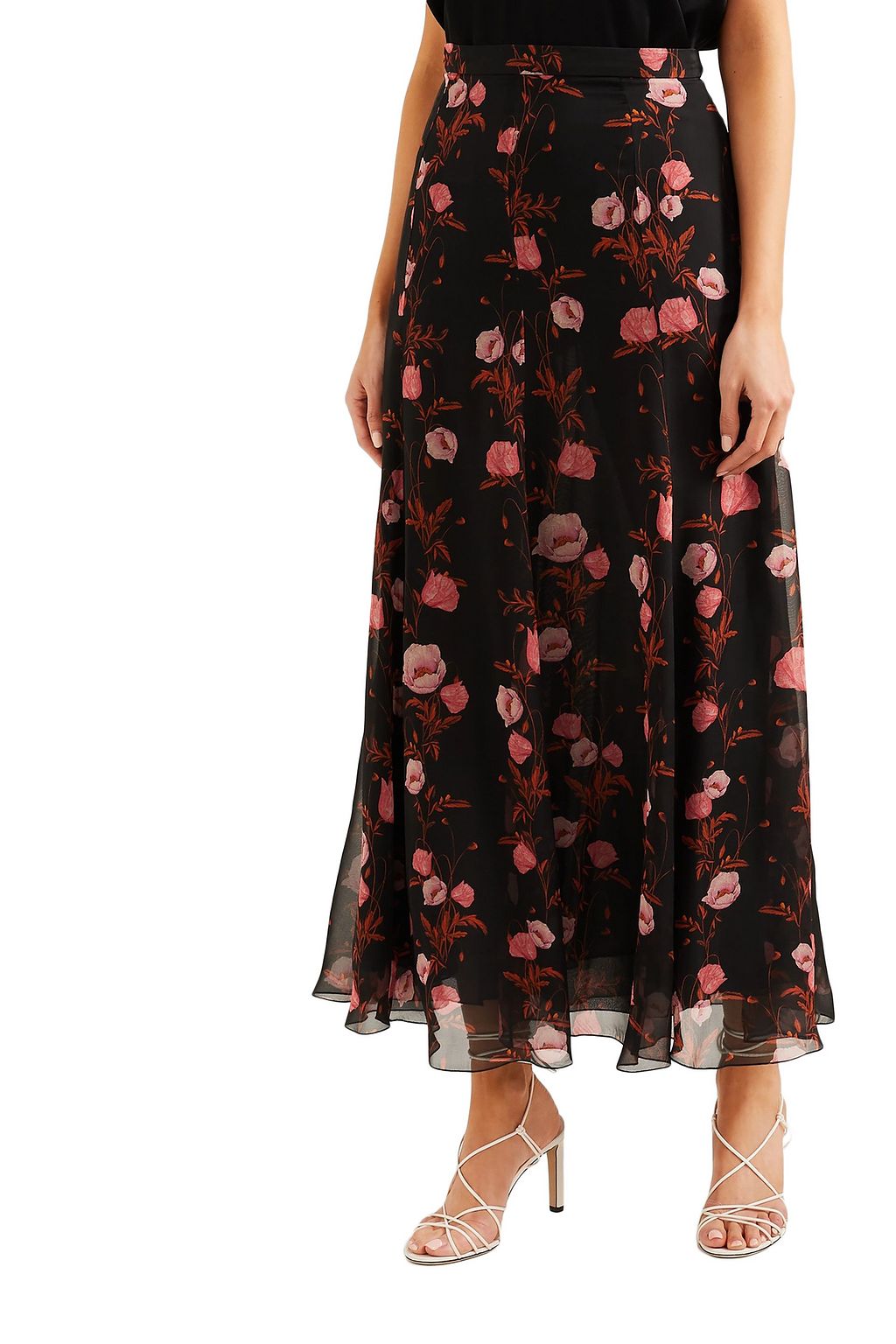 GIAMBATTISTA VALLI Floral-print silk-georgette maxi skirt