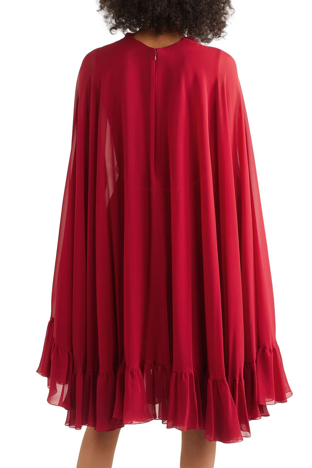 GIAMBATTISTA VALLI Cape-effect ruffled silk-georgette dress