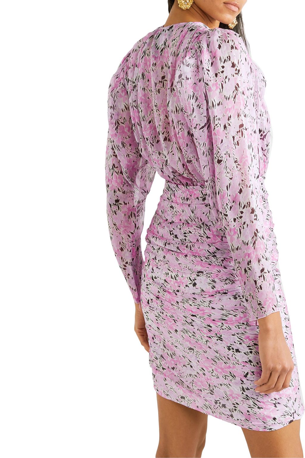 GIAMBATTISTA VALLI Ruched floral-print silk-chiffon mini dress