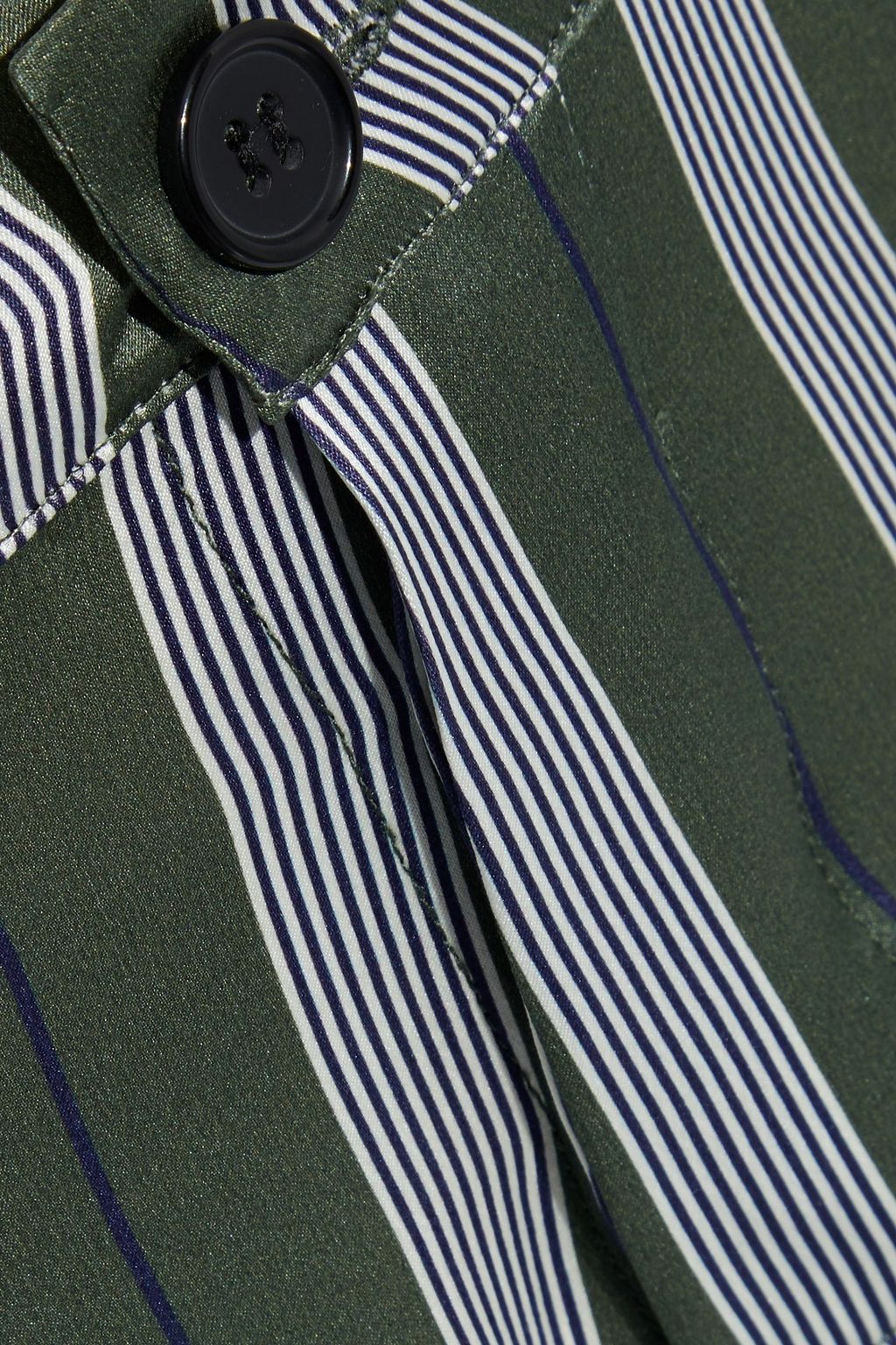 ASCENO Antibes cropped striped washed-silk pajama pants