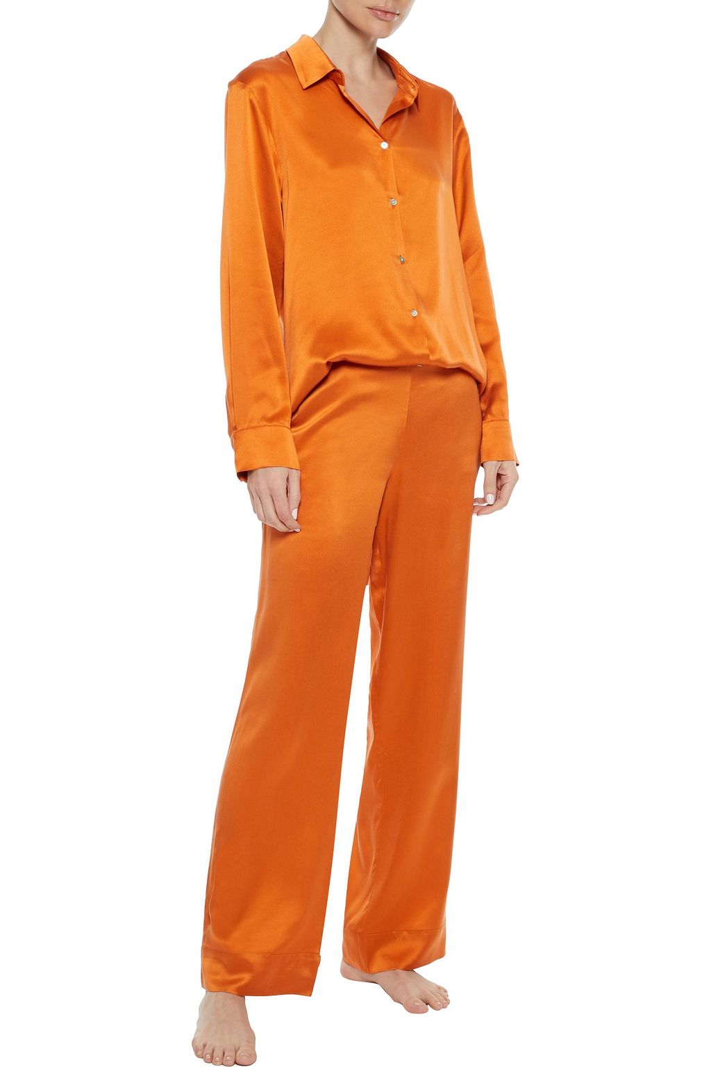 ASCENO Washed-silk pajama pants