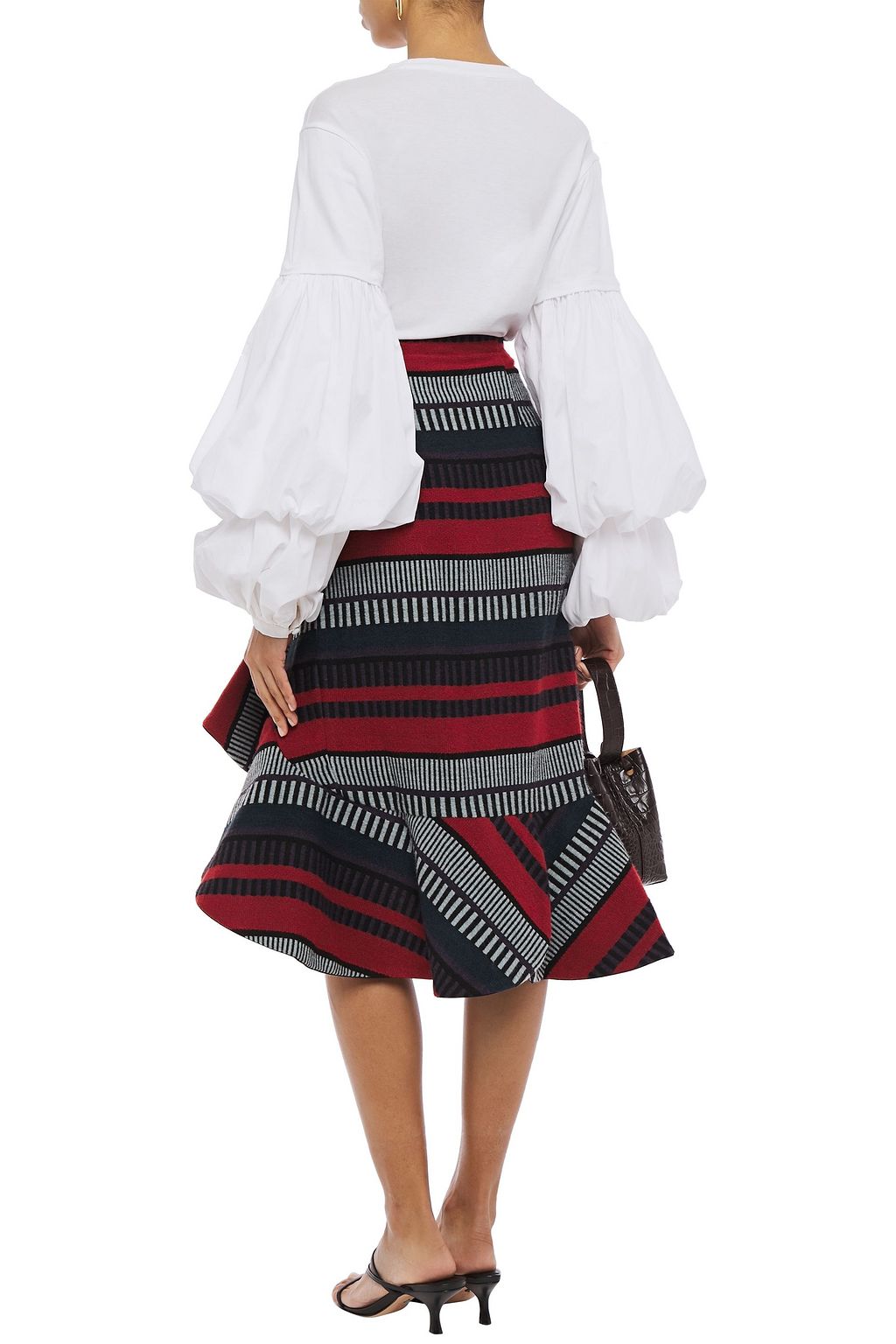 JOHANNA ORTIZ Alexia ruffled jacquard-knit wrap skirt