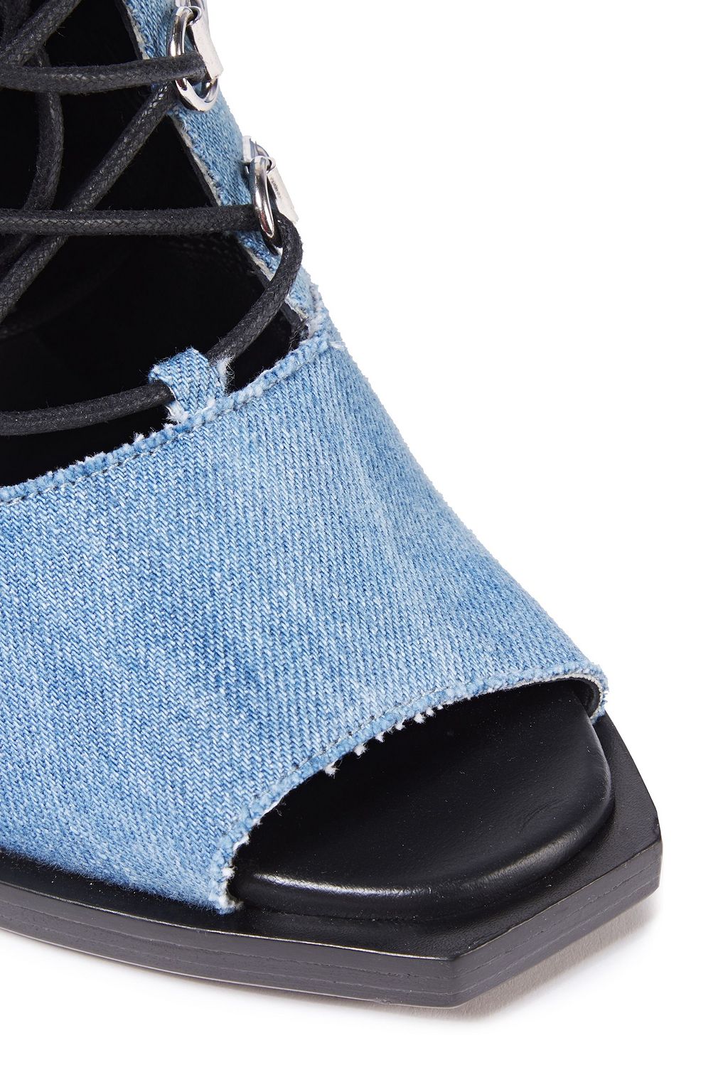 BALMAIN レースアップ デニム アンクルブーツ
