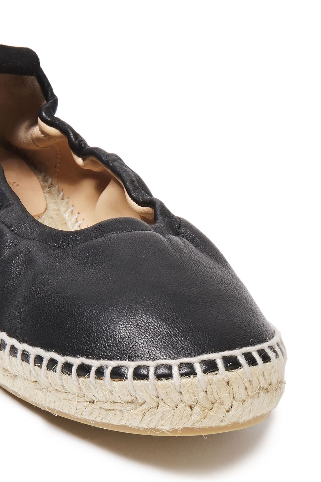 CASTAÑER Kobu suede-trimmed leather espadrille flats