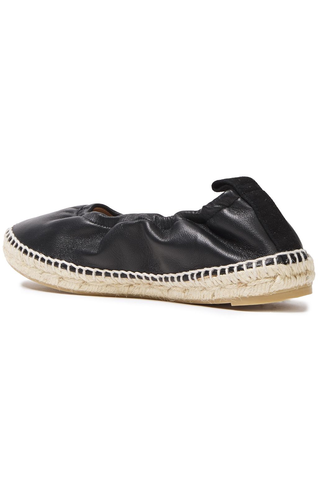 CASTAÑER Kobu suede-trimmed leather espadrille flats