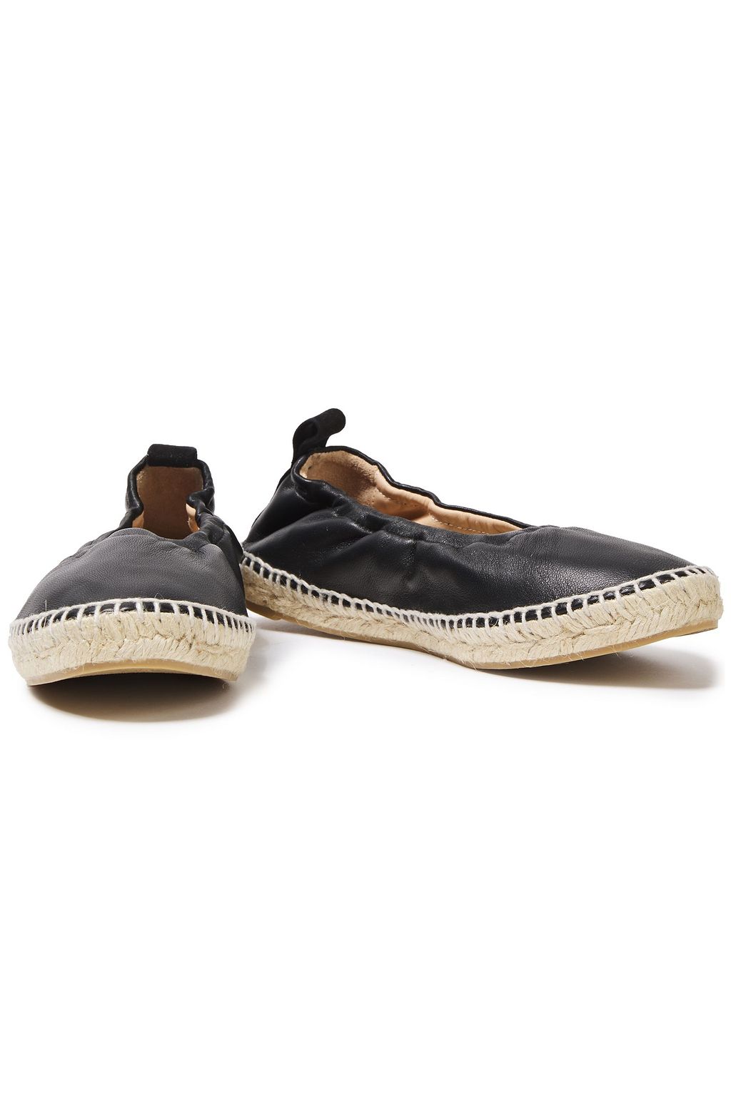 CASTAÑER Kobu suede-trimmed leather espadrille flats