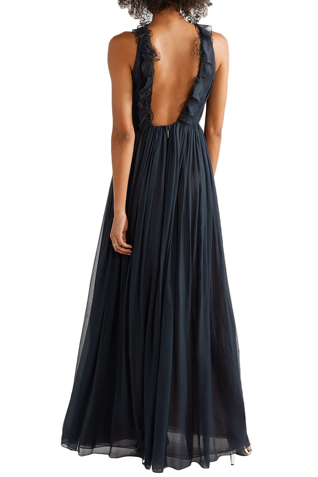 JASON WU COLLECTION Open-back ruffle-trimmed tulle and silk-chiffon gown