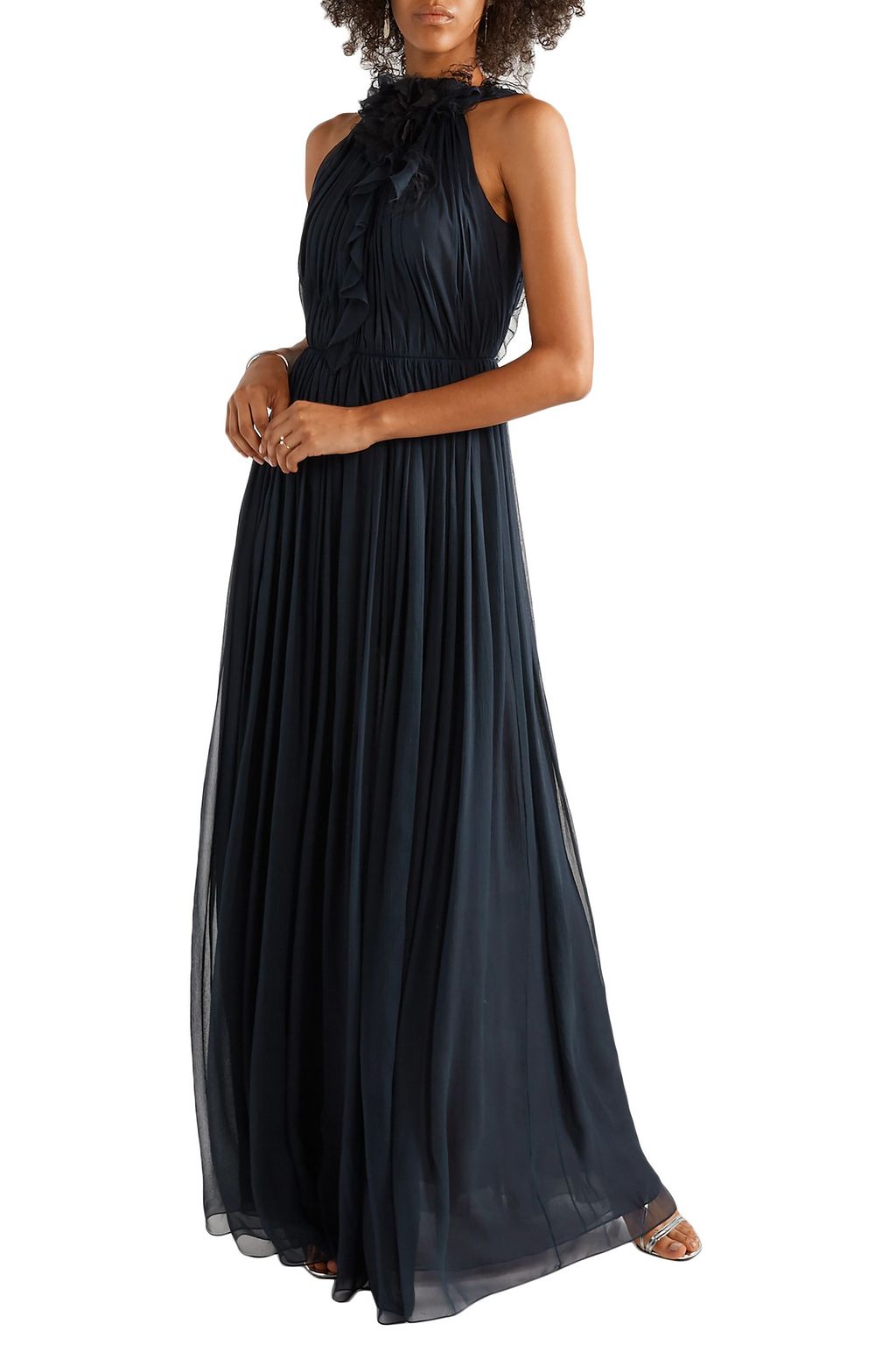 JASON WU COLLECTION Open-back ruffle-trimmed tulle and silk-chiffon gown