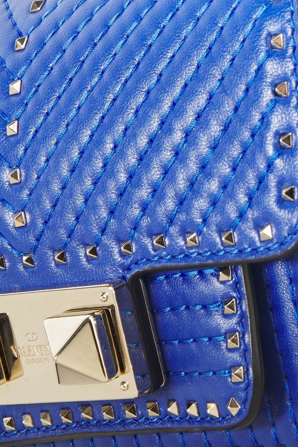 VALENTINO GARAVANI Studded quilted leather shoulder bag THE