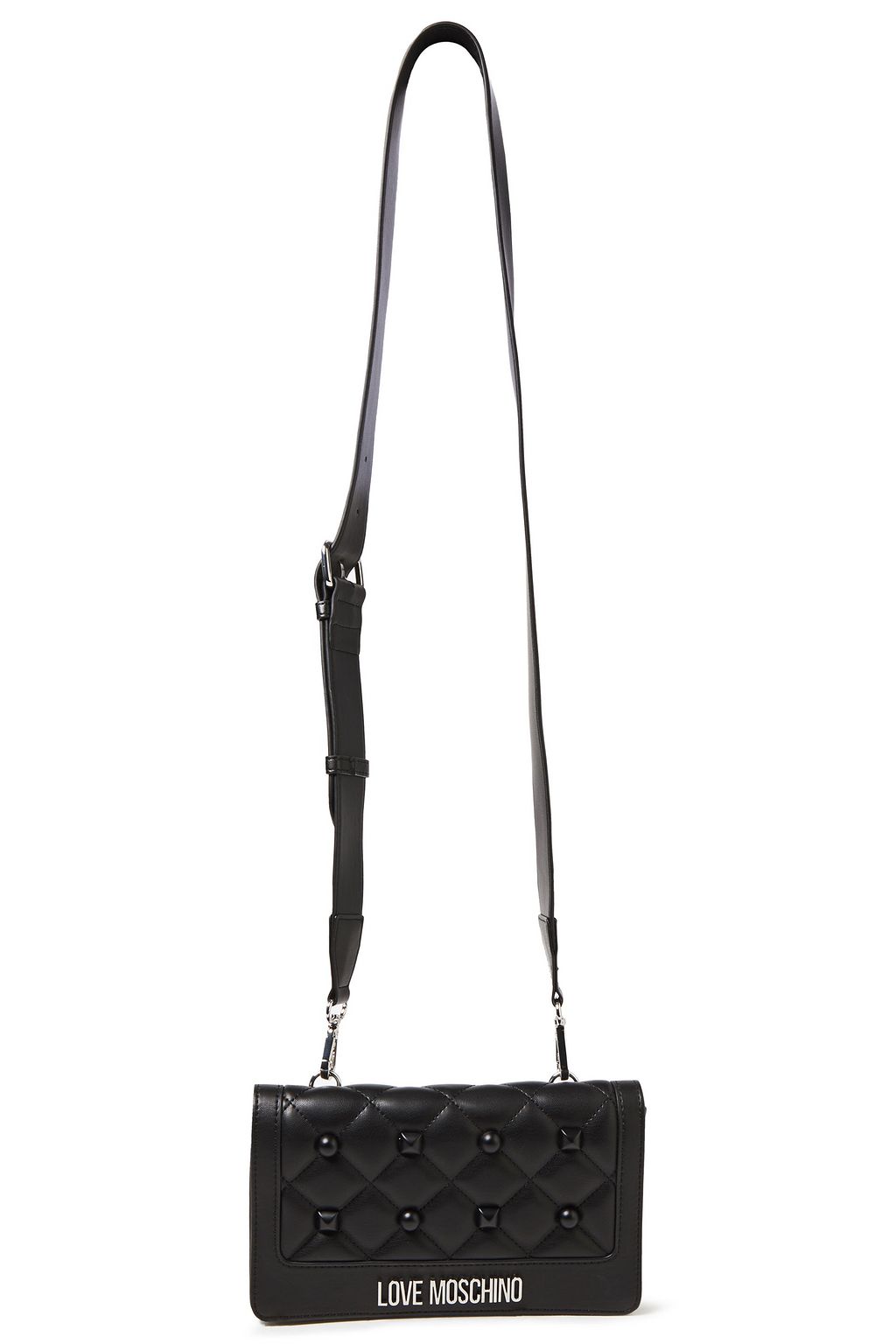LOVE MOSCHINO Studded quilted faux leather shoulder bag