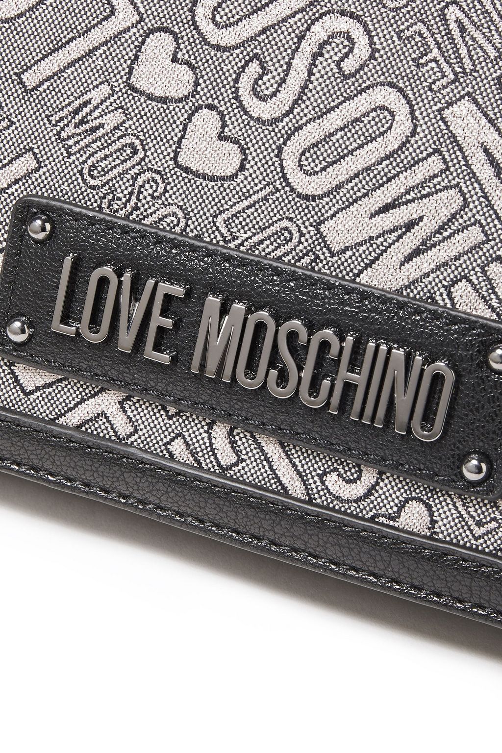 LOVE MOSCHINO Jacquard and faux textured-leather shoulder bag