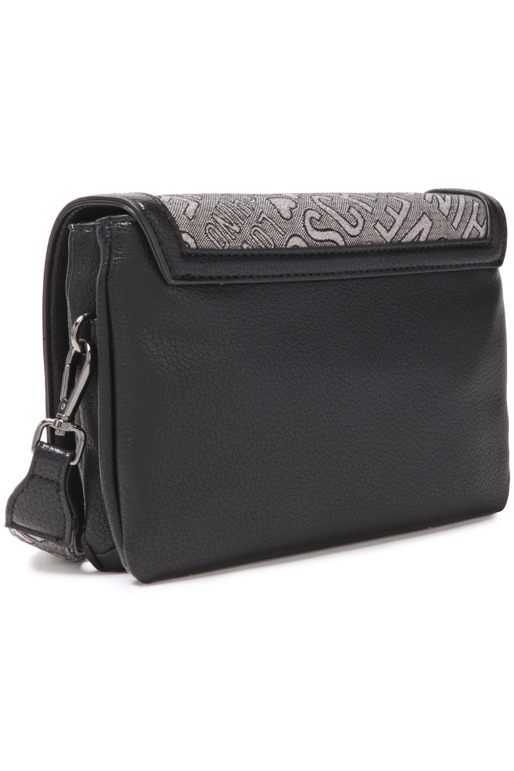 LOVE MOSCHINO Jacquard and faux textured-leather shoulder bag