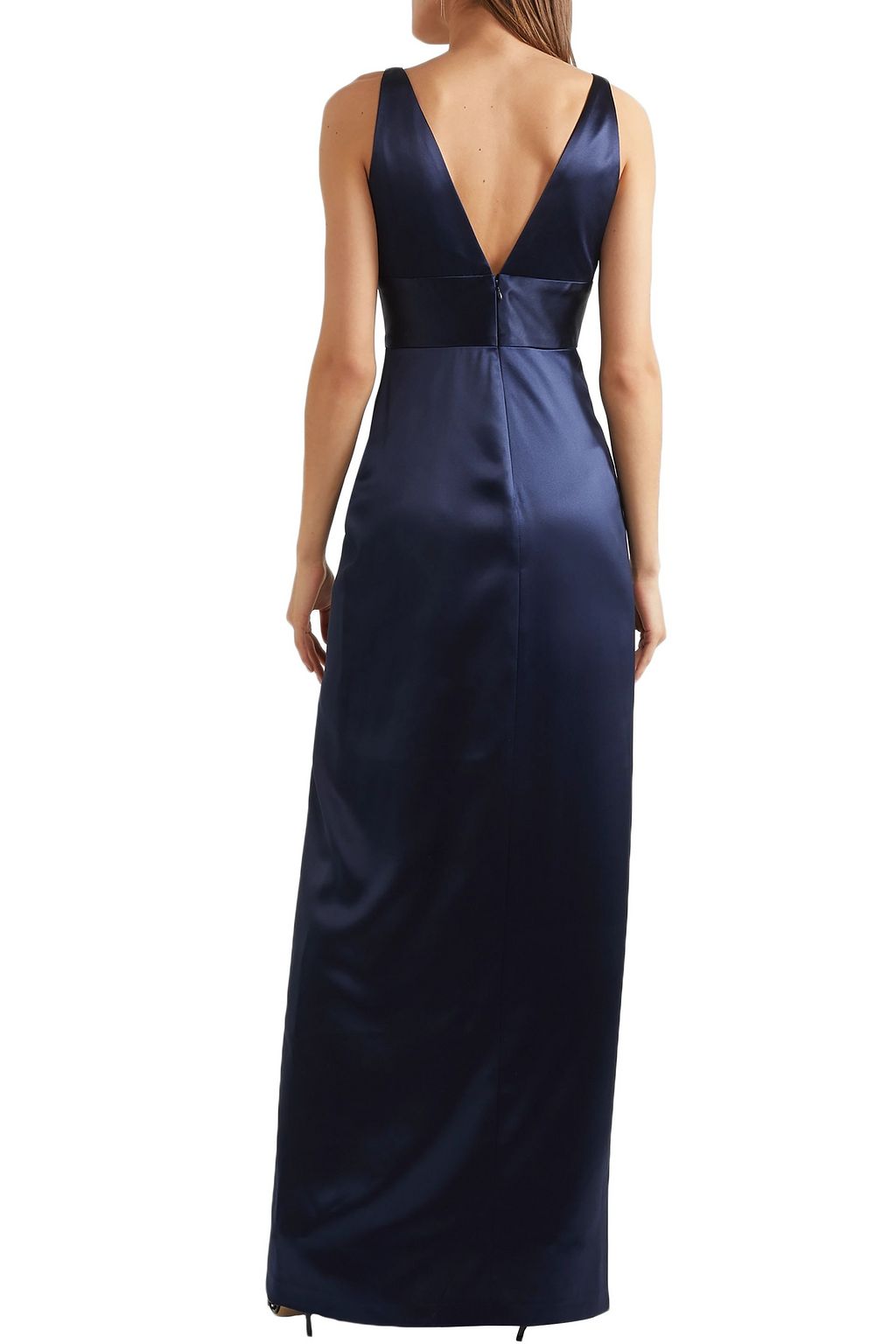 NAEEM KHAN Draped silk-satin gown