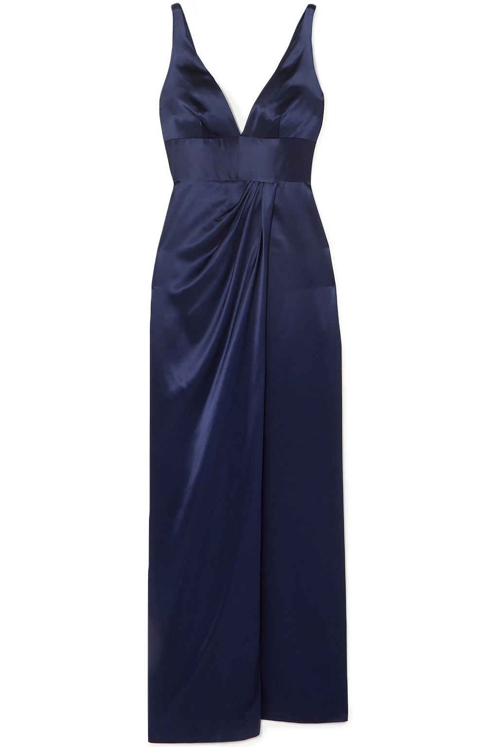 Navy Draped silk-satin gown | Sale up ...