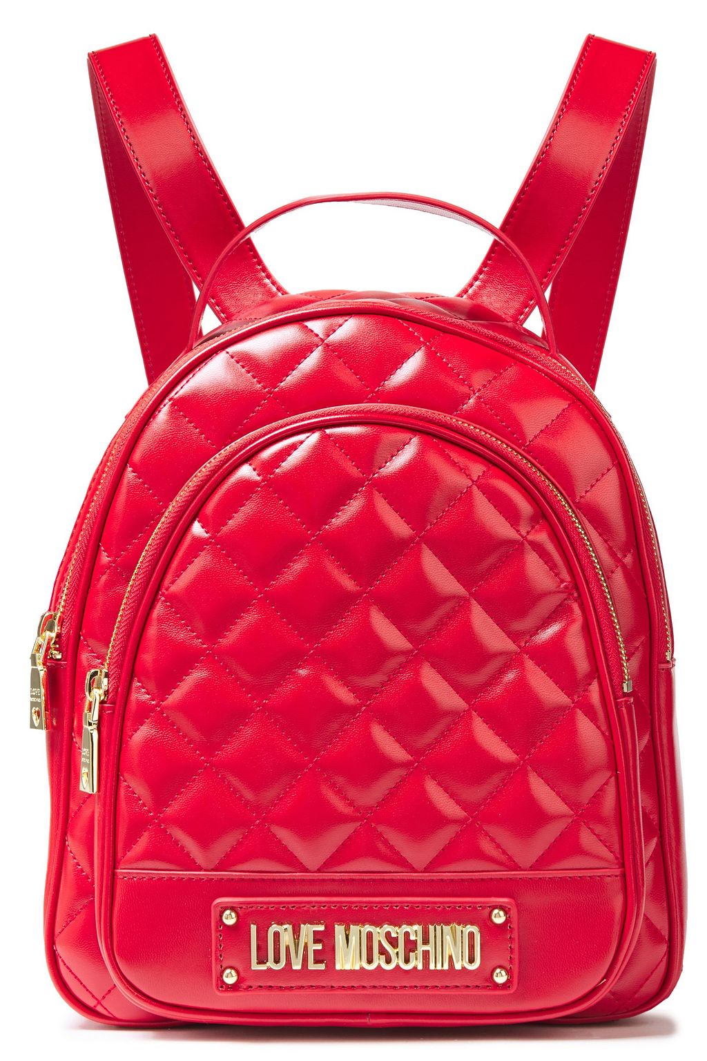 quilted faux leather backpack
