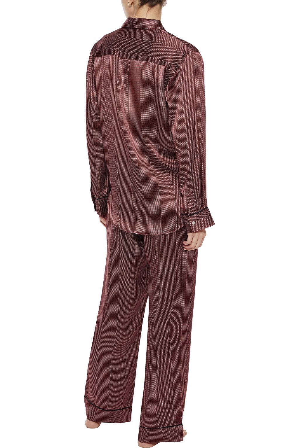 ASCENO London polka-dot washed-silk pajama shirt