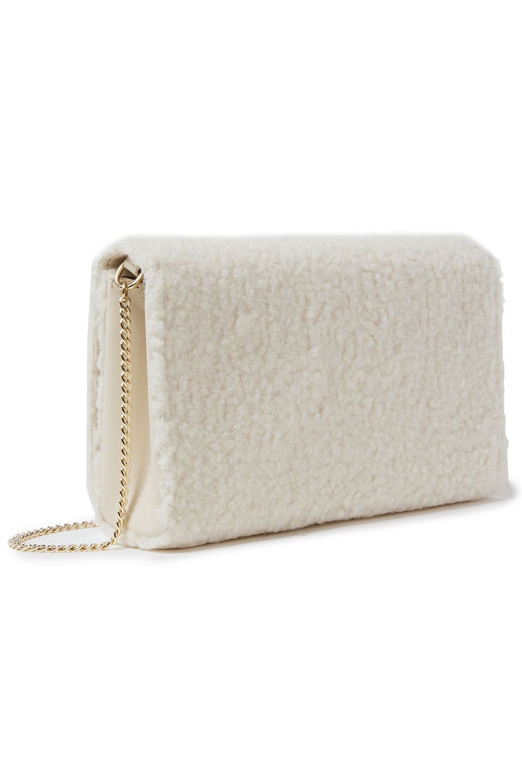 LOVE MOSCHINO Logo-embellished faux shearling shoulder bag