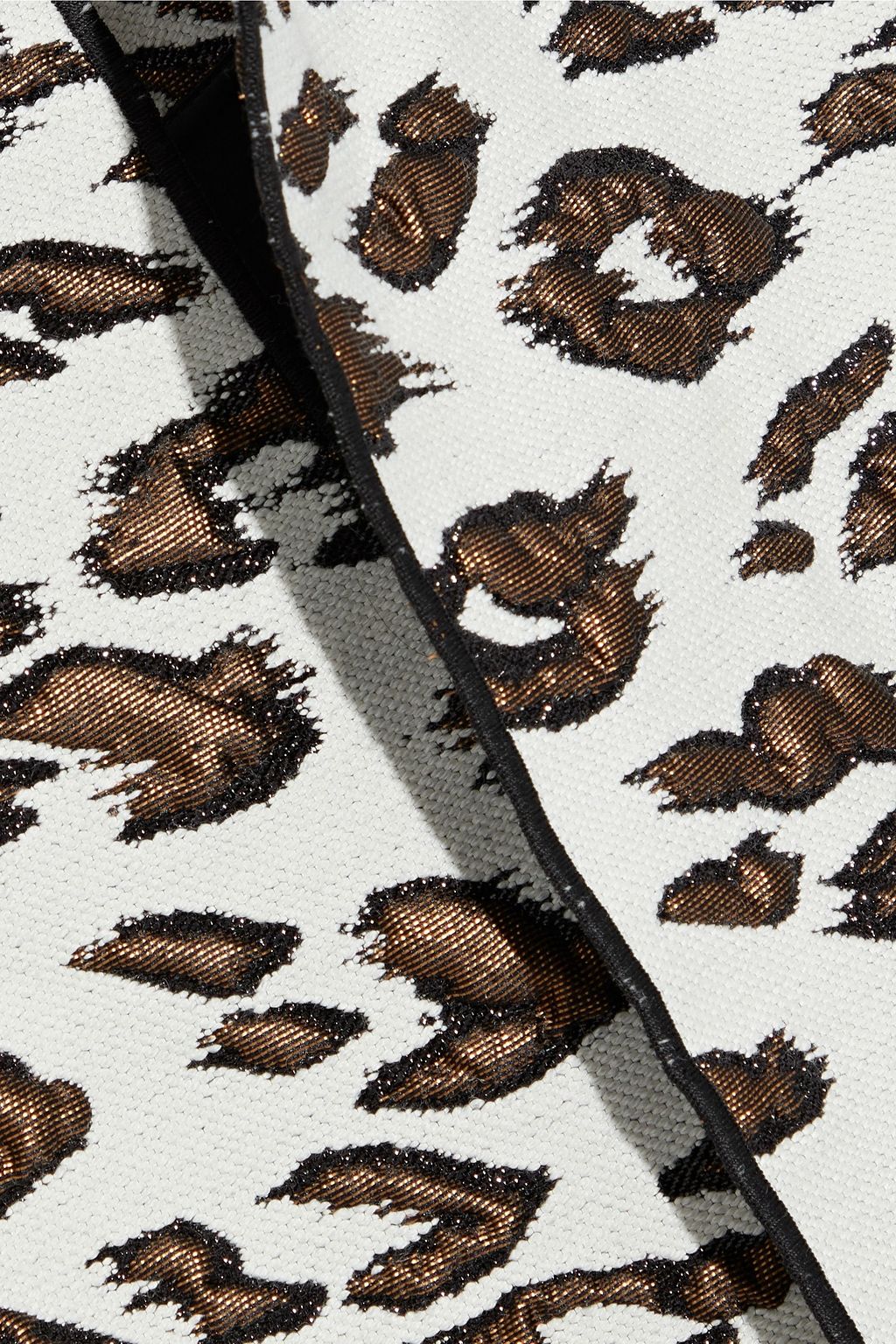 OSCAR DE LA RENTA Metallic leopard-jacquard coat
