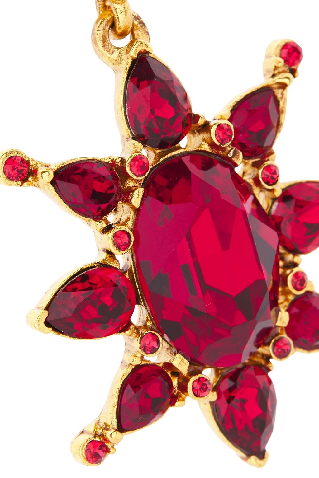 OSCAR DE LA RENTA Gold-tone crystal clip earrings