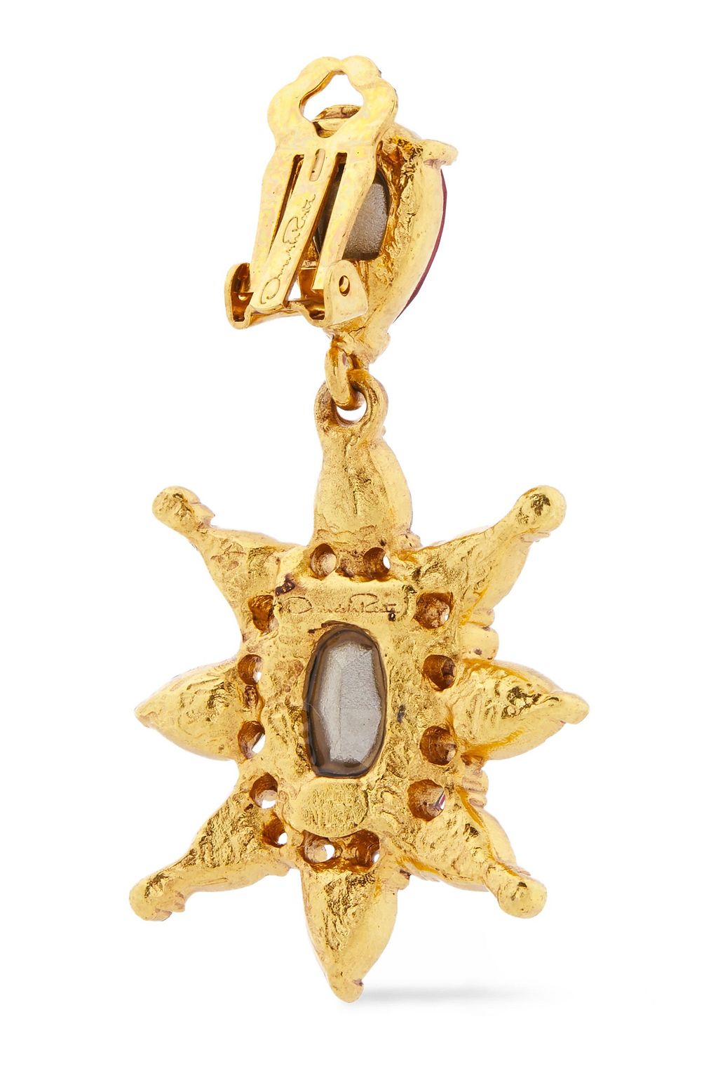 OSCAR DE LA RENTA Gold-tone crystal clip earrings