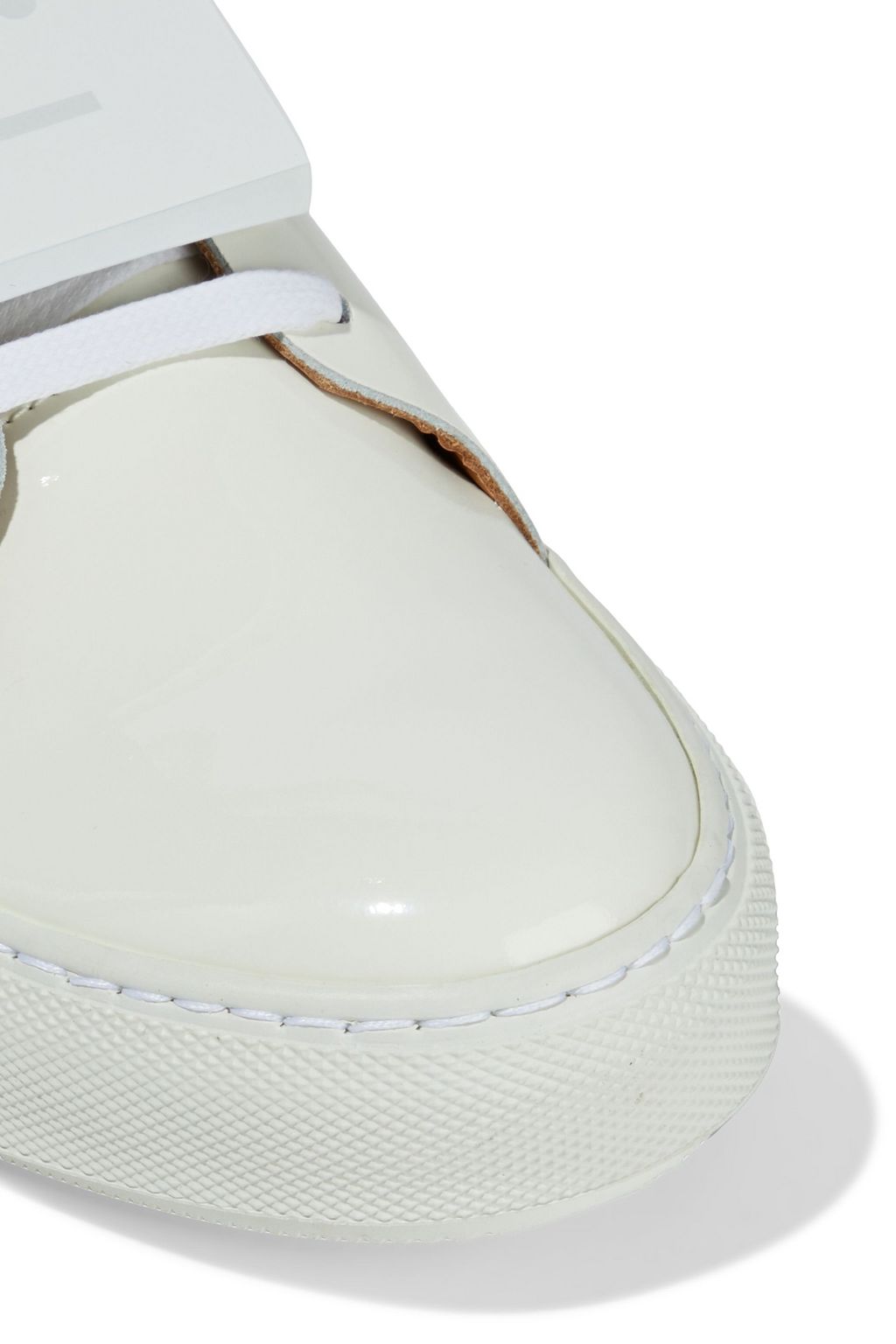 ACNE STUDIOS Adriana plaque-detailed patent-leather sneakers