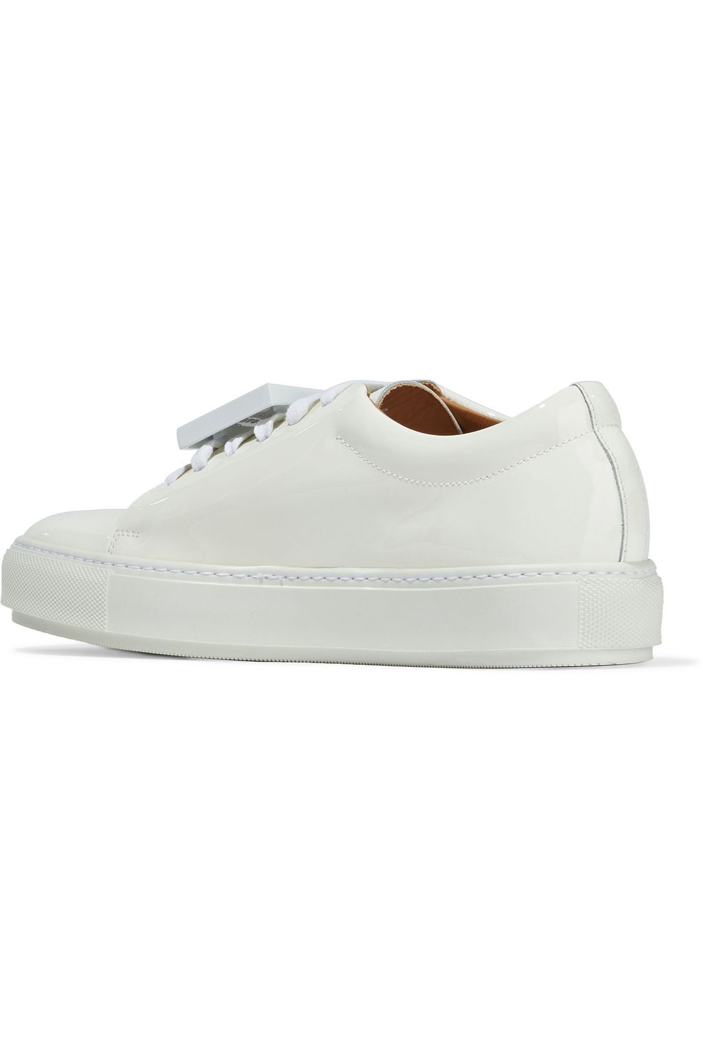 ACNE STUDIOS Adriana plaque-detailed patent-leather sneakers