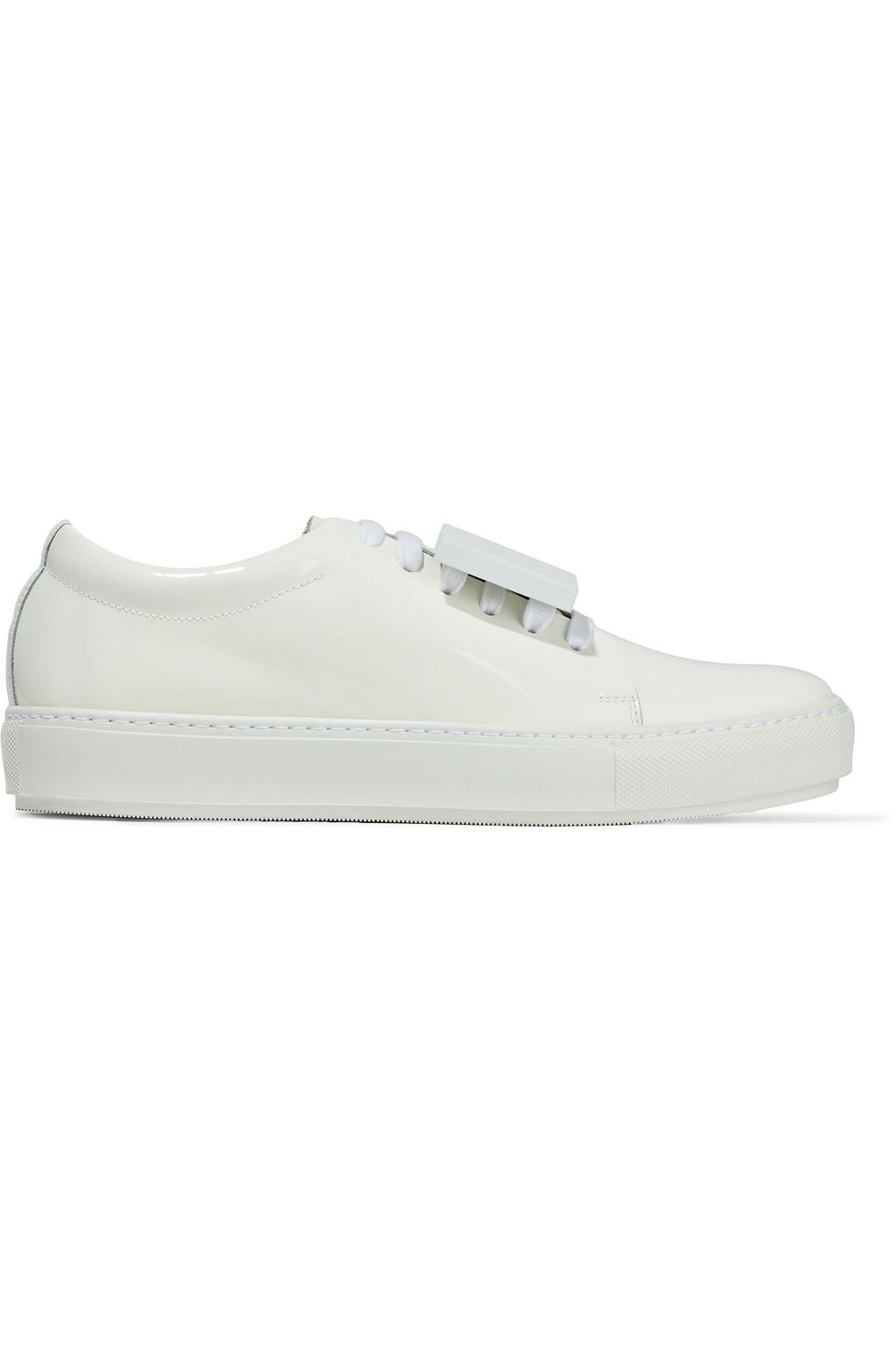 ACNE STUDIOS Adriana plaque-detailed patent-leather sneakers | THE OUTNET