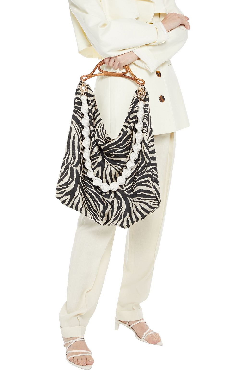 ZIMMERMANN Slouch floral-print satin-twill tote