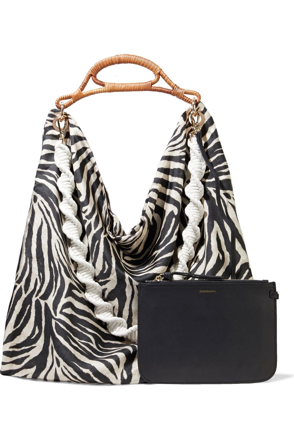 ZIMMERMANN Slouch floral-print satin-twill tote