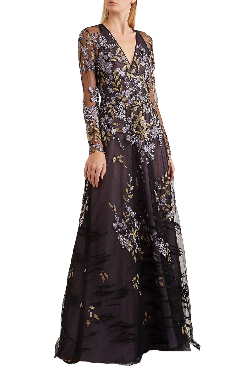 NAEEM KHAN Embroidered tulle gown