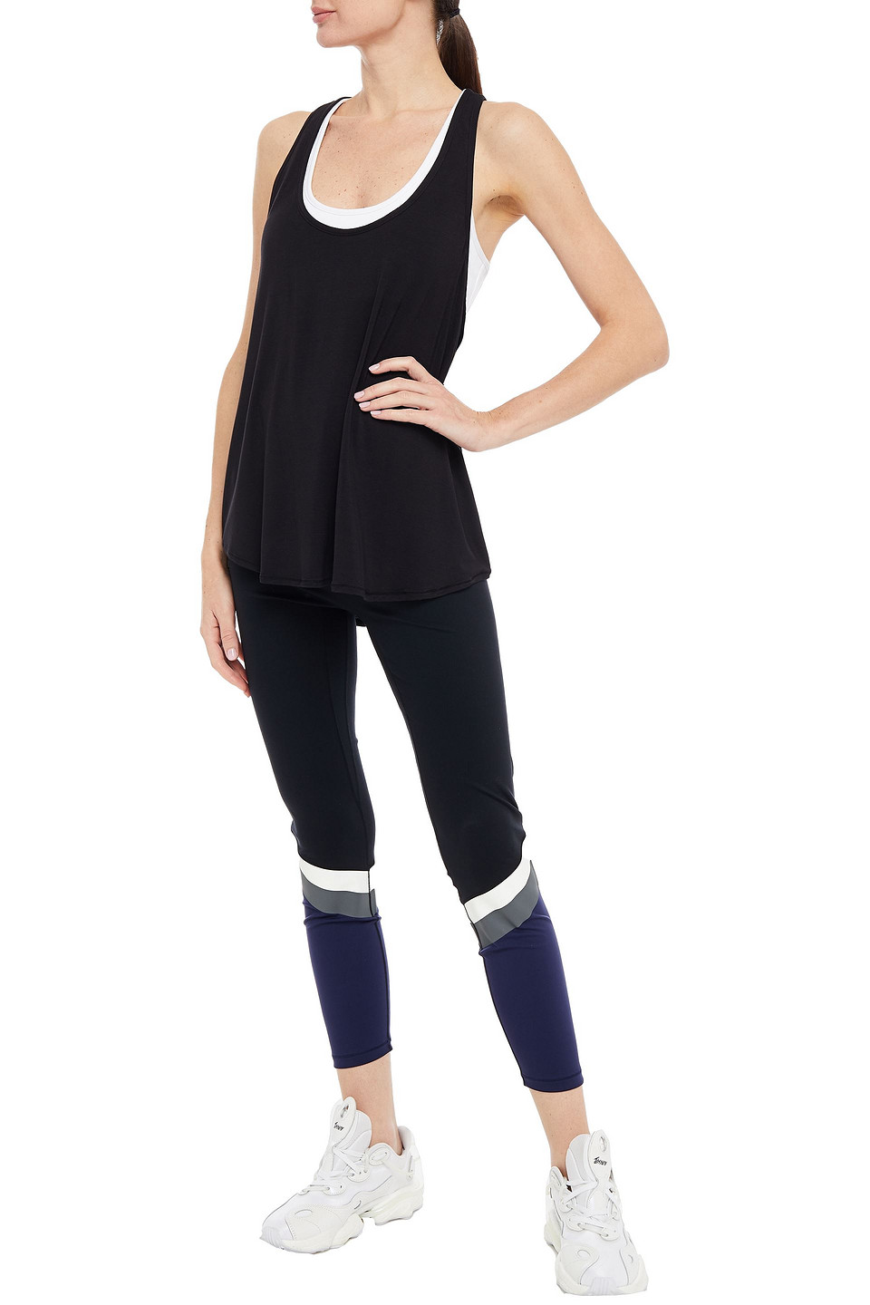 All Access Layered Ribbed Modal-blend Jersey Tank In Black