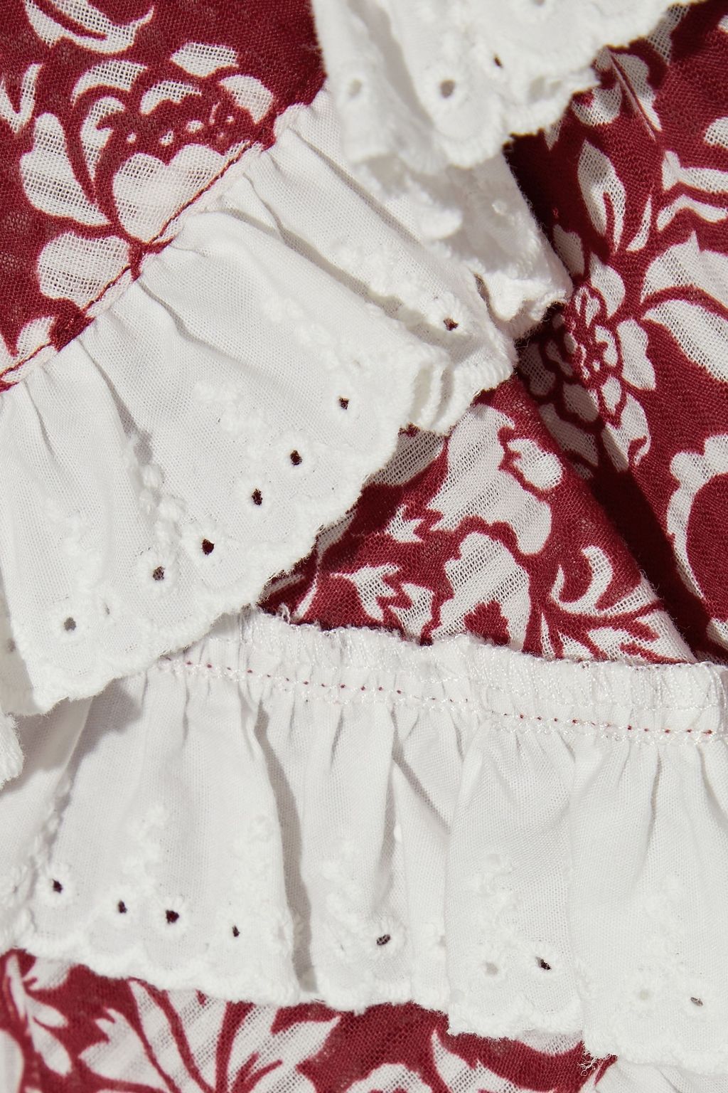 SEE BY CHLOÉ Ruffled floral-print cotton-jacquard blouse